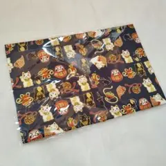 ブックカバー⭐️日本製 しおり付き 和雑貨 A6 文庫本 ネイビー 招き猫