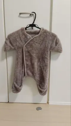 フリースロンパース くまちゃんフード付き