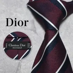 【未使用級】Christian Dior ネクタイ レッド ストライプ