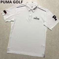 プーマゴルフ★ロゴ多め★薄手ストレッチ★ポロシャツ【メンズ サイズL】