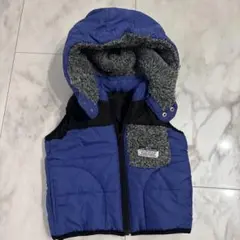 BREEZE フード付きベスト 80サイズ 青