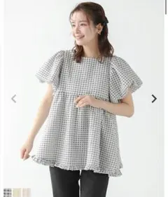 fitmore スクエアネックチェックトップスのサムネイル