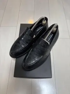 希少・未使用級】Kenford ペニーローファー クロコ 厚底 黒 25.5