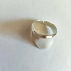 シルバー色 ウェーブデザイン リング フリーサイズ（12号〜）