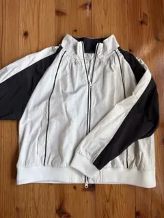 ニコアンド　ホワイト/ブラック ジッパージャケット Mサイズ