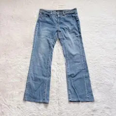 ブーツカットデニムパンツ セミフレア ジーンズ 平成ギャル ストレッチ y2kのサムネイル