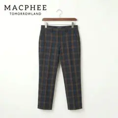 マカフィー トゥモローランド チェック柄 テーパードクロップドパンツ ストレッチのサムネイル