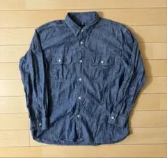 UNIQLO シャンブレーワークシャツ ブルー XXL