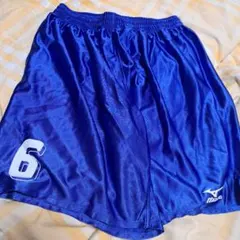 MIZUNO サッカー ハーフパンツ ブルー 背番号6