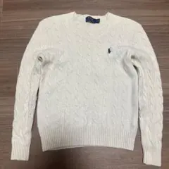 Polo Ralph Lauren ケーブルニットセーター S アイボリー