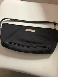北8414]GUCCI GGキャンバス アクセサリーポーチ ブラック グッチ 