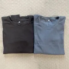 無印良品　婦人なめらかリブ編みクルーネック長袖 Tシャツ　M サイズ　2枚セット