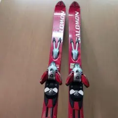 SALOMON レッド スキー板 バインディング付き