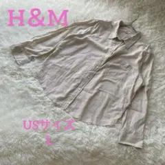 美品♡ H&M リネンブレンド 長袖シャツ ベージュ