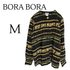 BORA BORA 長袖シャツ シアーシャツ 薄手 長袖 ストライプMサイズ