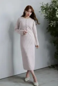 herlipto Diamond Pattern Knit Dress Set