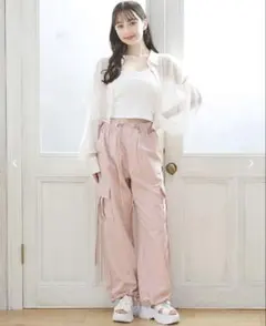 INGNI(イング) サイドストラップナイロンカーゴ／パンツ サイドポケット付き