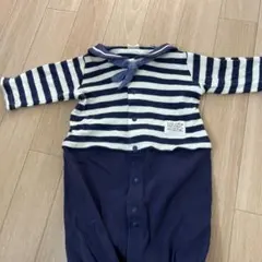 petit main ストライプ柄ロンパース