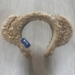 ベージュ 耳付きカチューシャ