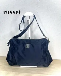 美品★ russet ラシット　ショルダーバッグ　ネイビー　小ぶり　鞄　斜めがけ