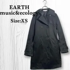 アースミュージックアンドエコロジー❤️トレンチコート　ブラック　XS　飾りベルト