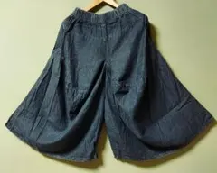 タグ付　tocotocoトコトコ ブラックデニム変形パンツ