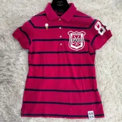 【希少】パーリーゲイツ　ゴルフウェア　ポロシャツ　ボーダー　刺繍　ワッペン