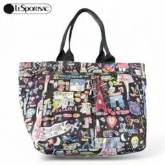 LeSportsac ハンドバッグ トラベル柄/ワールドイラスト柄