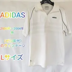 ​【希少/日本製】adidas アディダス ハーフジップ 半袖シャツ Lサイズ