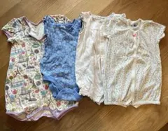 ロンパースセット 花柄 60-80cm 女の子　4着まとめ売り