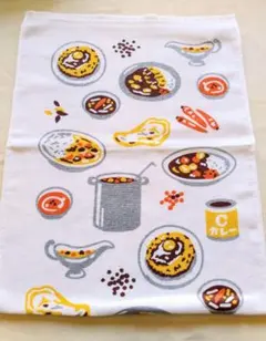 カレー柄 フェイスタオル ガーゼ パイル