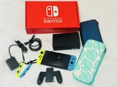 Nintendo Switch 本体(本体クリアカバー、ケース2個付き等)