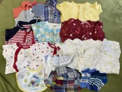 ベビー服 まとめ売り 18点 半袖ロンパース 男の子 60～80cm 帽子・小物