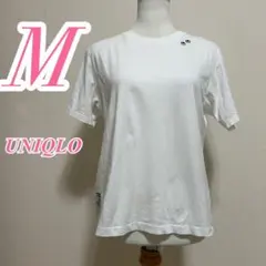 UNIQLOユニクロ　ホワイト　ブラック　Tシャツ　半袖　刺繍　コットン