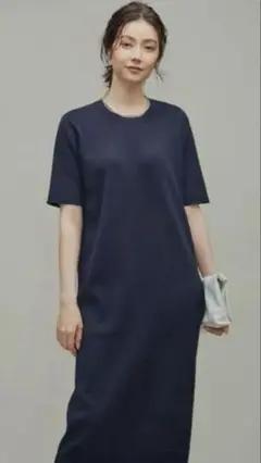 美品　ICB ニット 半袖　リブ　ワンピース