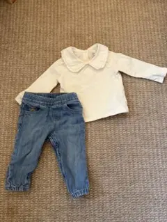 【お値下げ•美品】BABY GAPトップスとデニムパンツ セット 12-18ヶ月