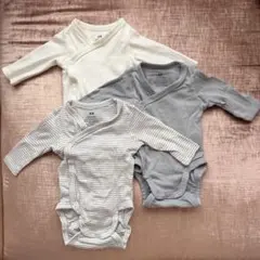H&M 長袖ボディスーツ 3枚セット　50〜60