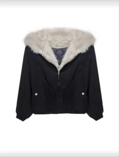 y2k ファー付きフード