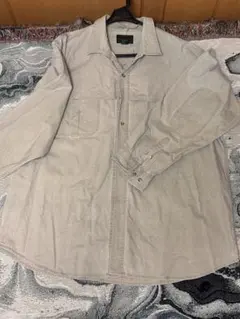 古着　ベージュ デニム風 長袖シャツ