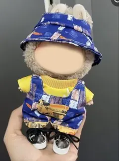 ぬいぐるみ 着せ替え服 青色オーバーオール