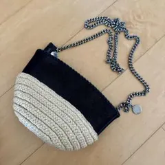 ステラマッカートニー　ファベラ ラフィア ショルダーバッグ