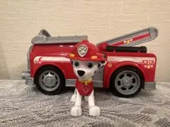 パウパトロール　ベーシックビークル　ファイヤートラックはしご可動　マーシャル付き