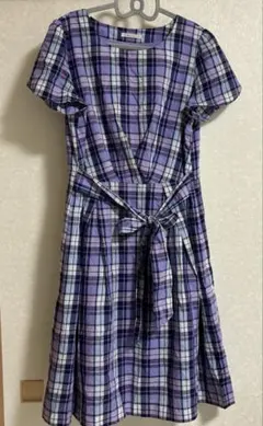 値下げRose Tiara チェックワンピースパープル42 XL ローズティアラのサムネイル