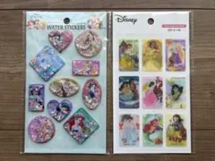 ディズニー　プリンセス ウォーターシール　 3Dシール　２種セット　セリア