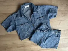 （美品）ZARA セットアップ デニム　上m 下xs