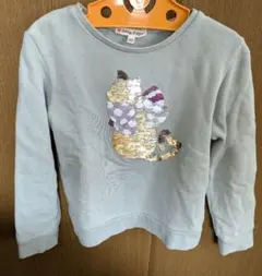 エニィファム　リバーシブルスパンコール　トレーナー 120　ねこ　猫　にゃん