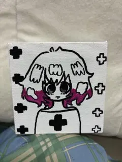 アート 油絵 オリジナル 一点物 限定 病みかわいい 裸像 創作 原画 人物画 イラスト アート オリジナル うさぎ 一点物 原画 限定 病みかわいい