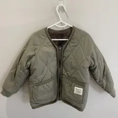 BEAMS:mini キルティング ボア リバーシブルジャケット オリーブ