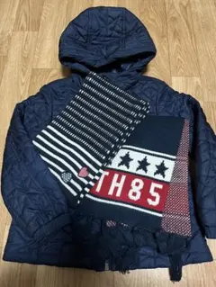 ★トミーヒルフィガー★ 星柄キルティングブルゾン マフラー2本セット 110