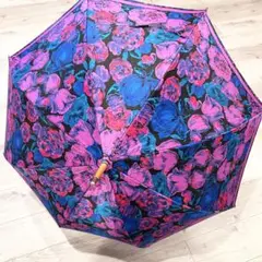 GIVENCHY ジバンシー 花柄　高級長傘　雨傘　ムーンバット ピンク&黒
